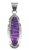Magenta Turquoise Southwest Silver Pendant YX51634